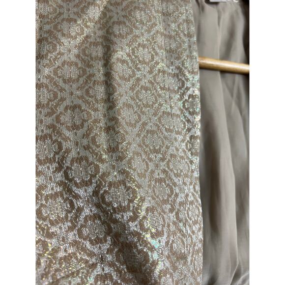 Express Design Studio Gold Metallic Bolero Jacket Iridescent Cropped Formal 4 - Picture 8 of 8